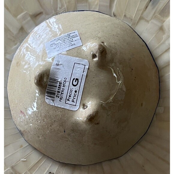 Mexican Terracotta Clay Painted Fruit Pottery Footed Salsa Bowl Trinket Dish New - Picture 5 of 6